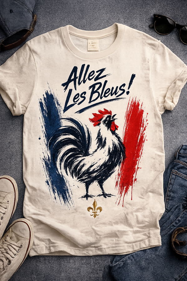 Vintage Tapestry Champions Tee: 'Allez Les Bleus!' Football Fan Shirt