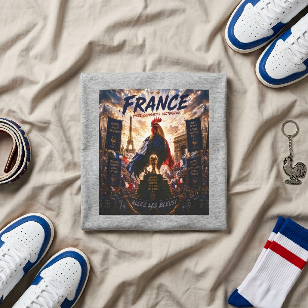 World Cup Champions Tee: 'Allez Les Bleus' Football Fan Shirt